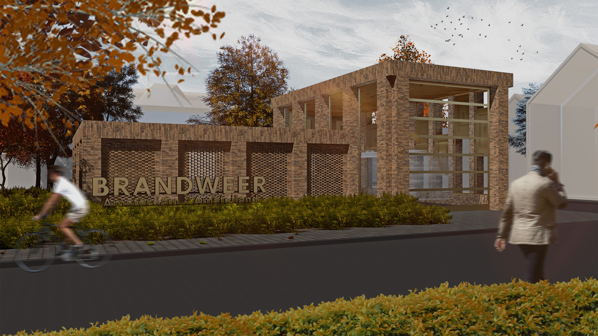 Vrijwilligerspost Brandweer Ouderkerk Architect Ontwerp Render 01